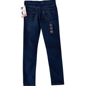 Levi's Flex Stretch Pull On Jeggings Dark Blue Denim Jean Girls Size 12 Regular